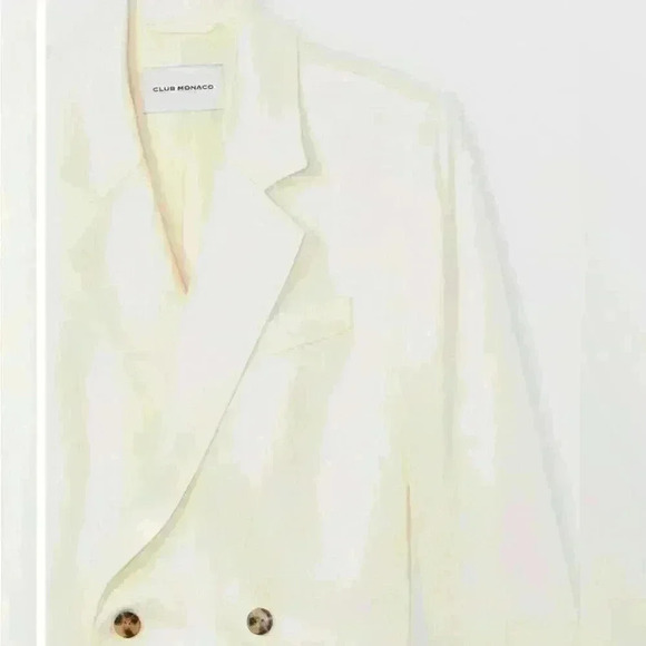 NWOT CLUB MONACO D-Ring Blazer Sz L in Cream/offwhite - Picture 4 of 6